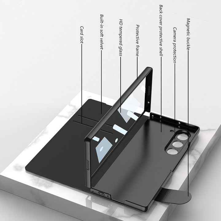 Premium Leather Shockproof Phone Case with Screen Protector & Pen Slot for Galaxy Z Fold6