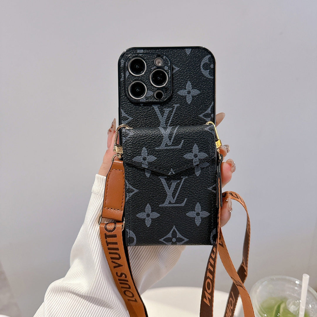 PortéRoyale® - Monogram Crossbody LV iPhone Case with Mini Pouch