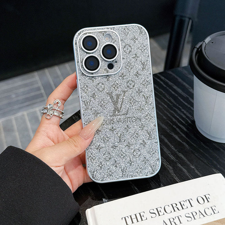 LumièreDorée® – Gold Glitter Monogram Elegance Case