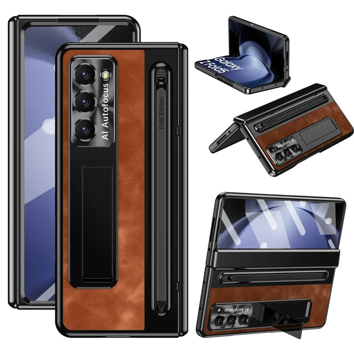 LeatherShield® - Galaxy Z Fold Leather Bracket Pen Holder Case