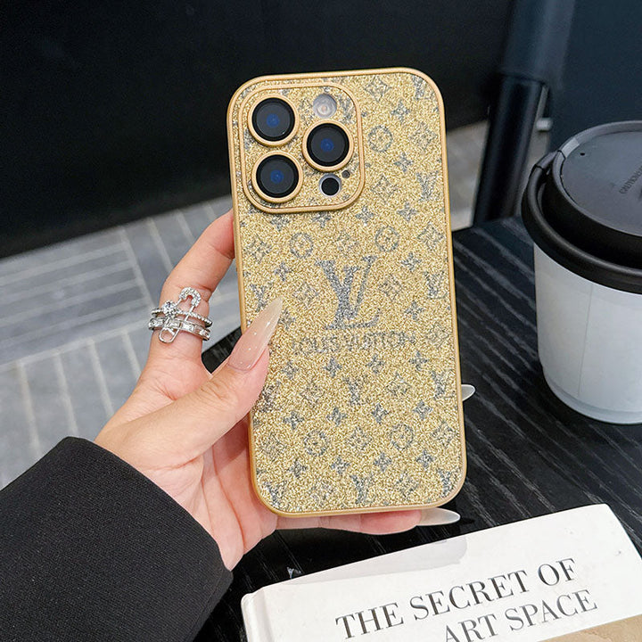 LumièreDorée® – Gold Glitter Monogram Elegance Case