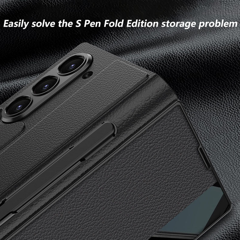Premium Leather Shockproof Phone Case with Screen Protector & Pen Slot for Galaxy Z Fold6