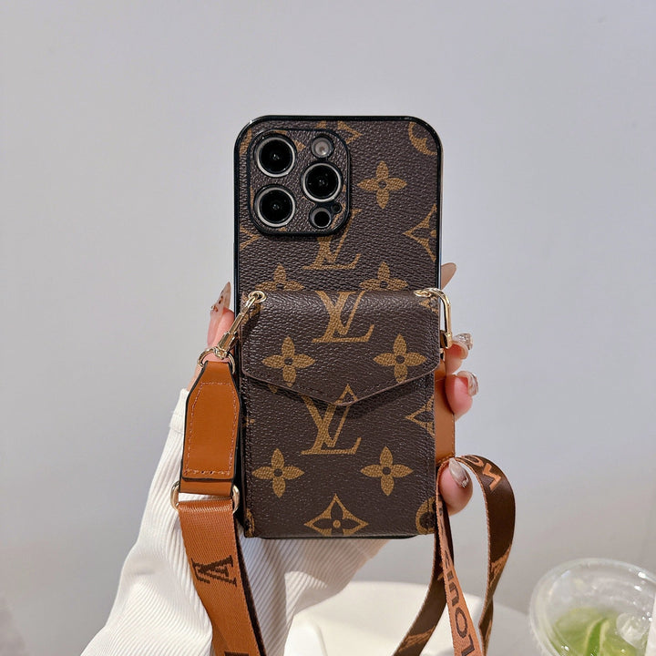 PortéRoyale® - Monogram Crossbody LV iPhone Case with Mini Pouch