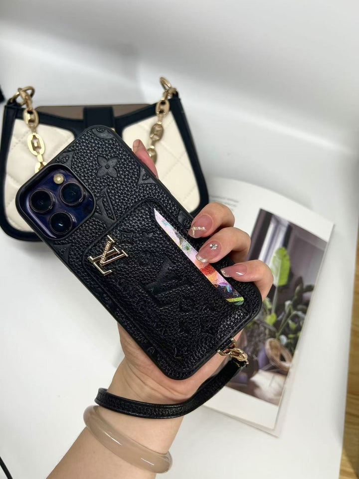 NoirCachet® - Embossed Luxe Cardholder LV iPhone Case