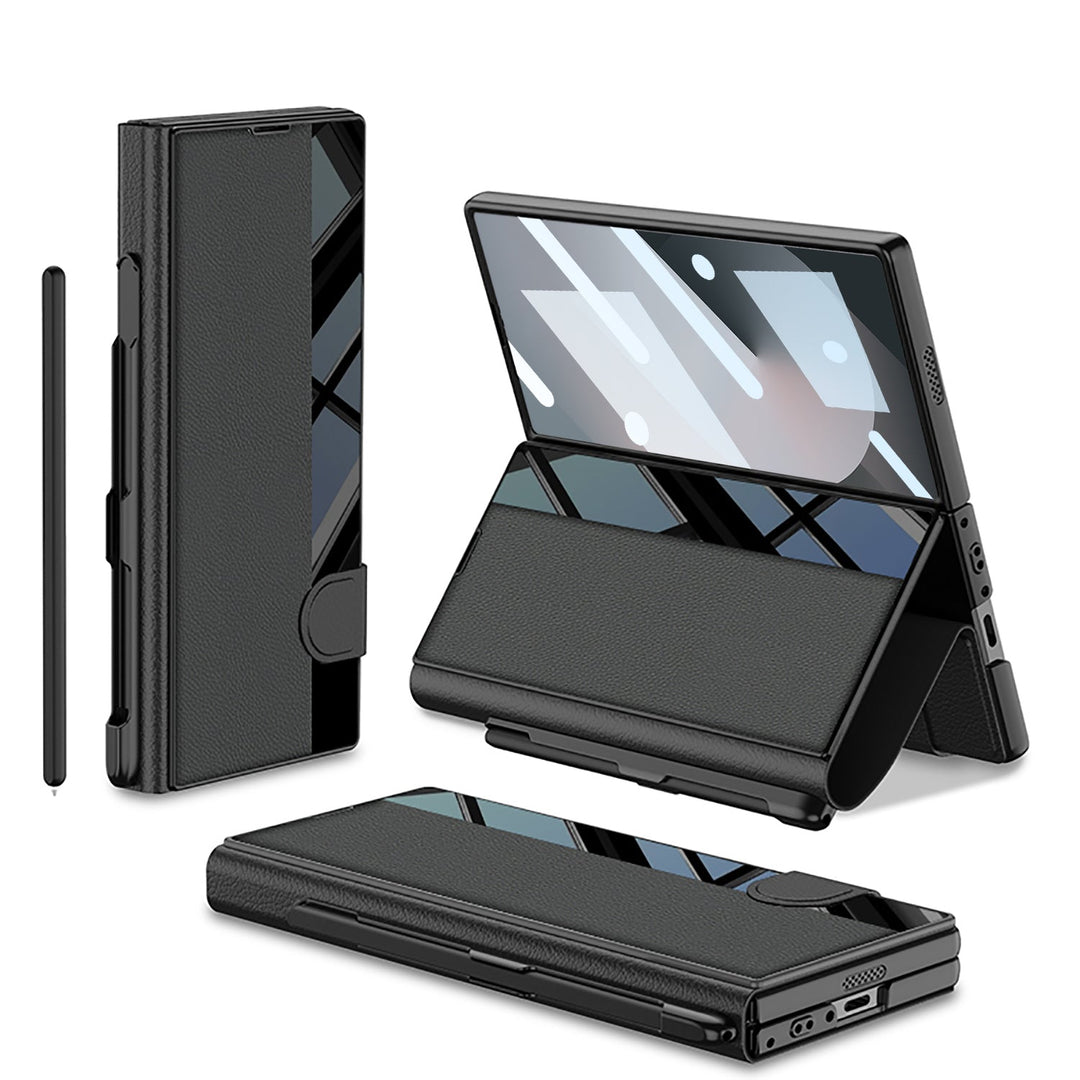 Premium Leather Shockproof Phone Case with Screen Protector & Pen Slot for Galaxy Z Fold6