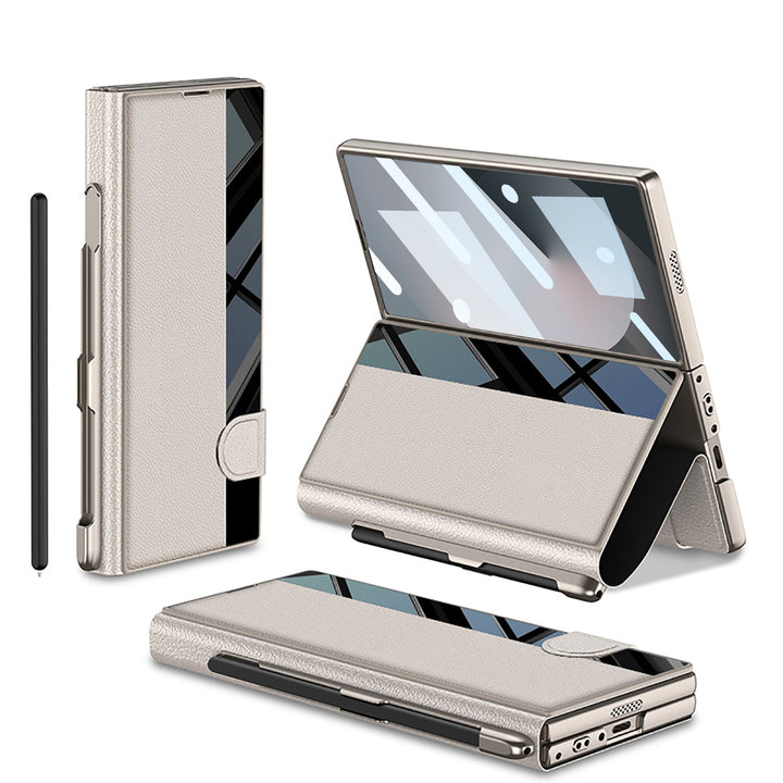 Premium Leather Shockproof Phone Case with Screen Protector & Pen Slot for Galaxy Z Fold6