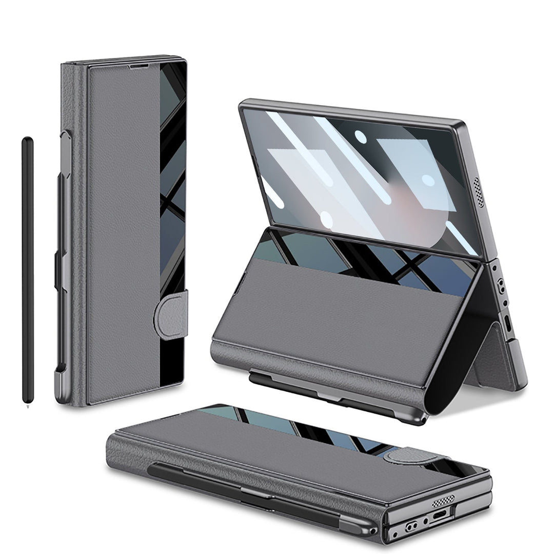 Premium Leather Shockproof Phone Case with Screen Protector & Pen Slot for Galaxy Z Fold6