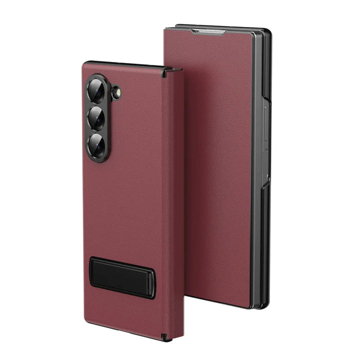 Samsung Galaxy Z Fold 6 Luxury Leather Magnetic Kickstand Case