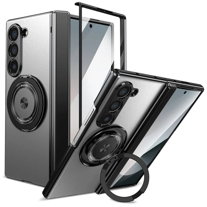 Galaxy Z Fold Magnetic Armor Case with 360° Rotating Stand