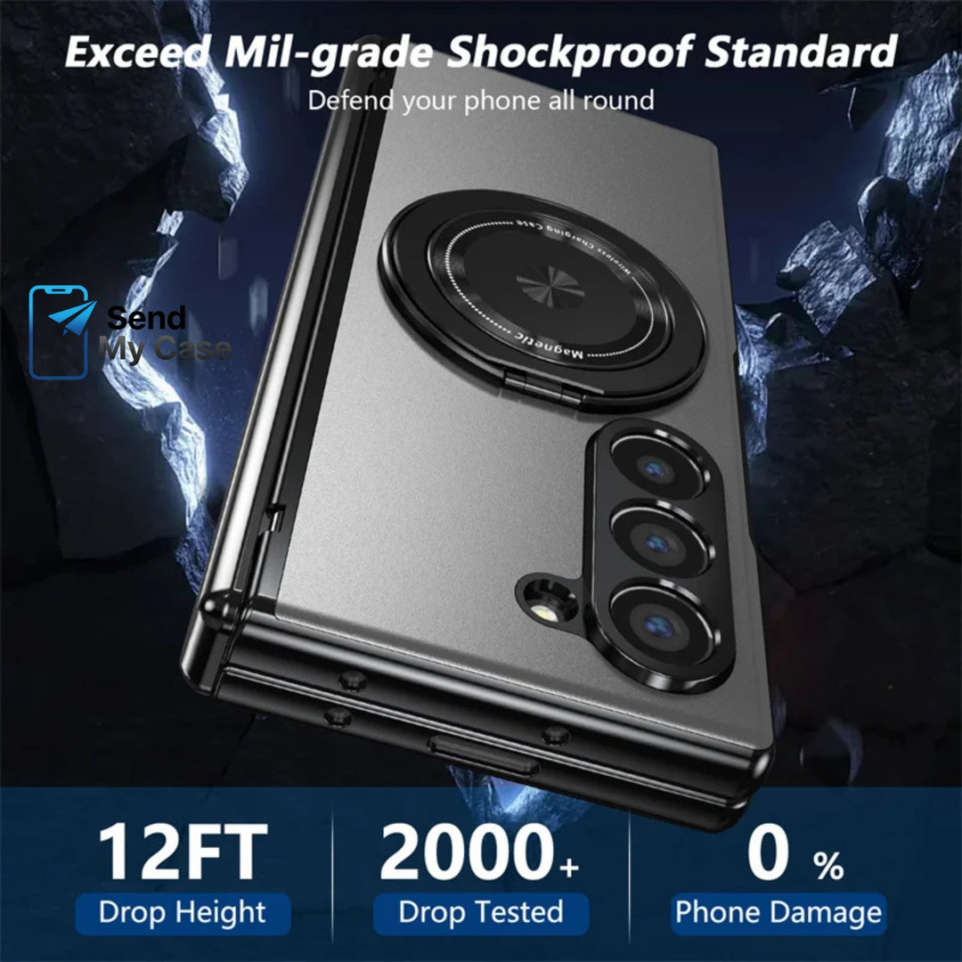 Galaxy Z Fold Magnetic Armor Case with 360° Rotating Stand