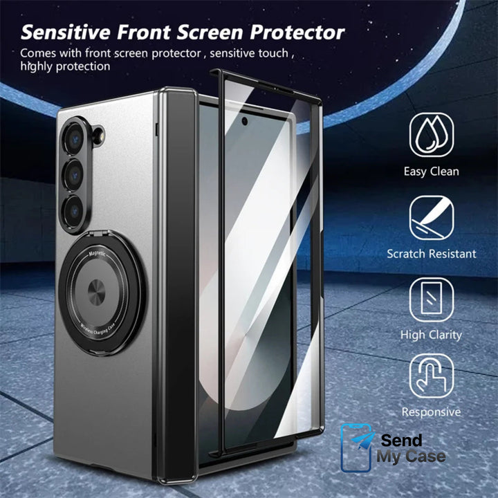 Galaxy Z Fold Magnetic Armor Case with 360° Rotating Stand