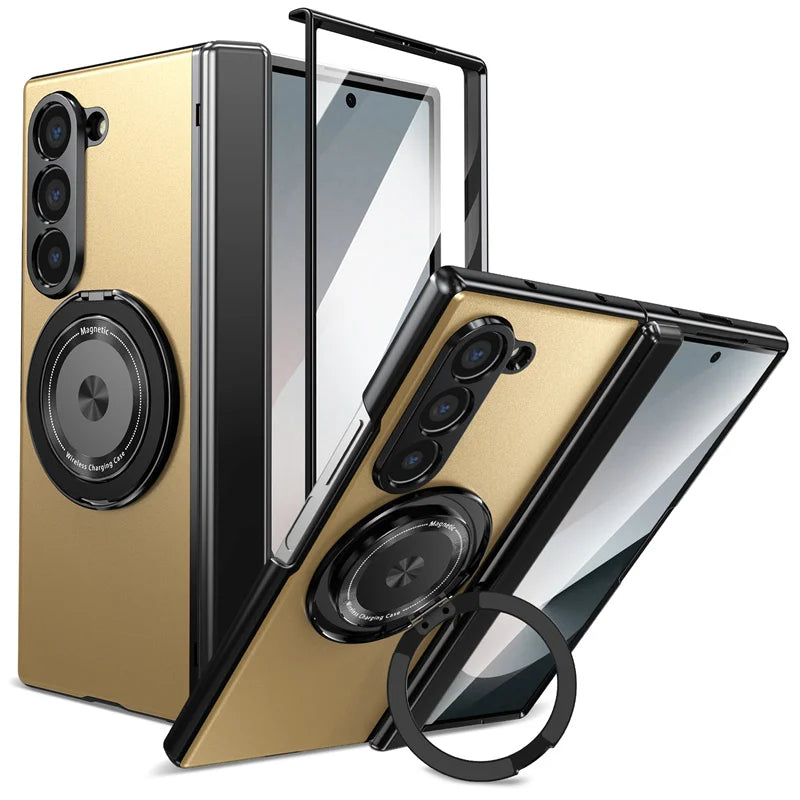 Galaxy Z Fold Magnetic Armor Case with 360° Rotating Stand