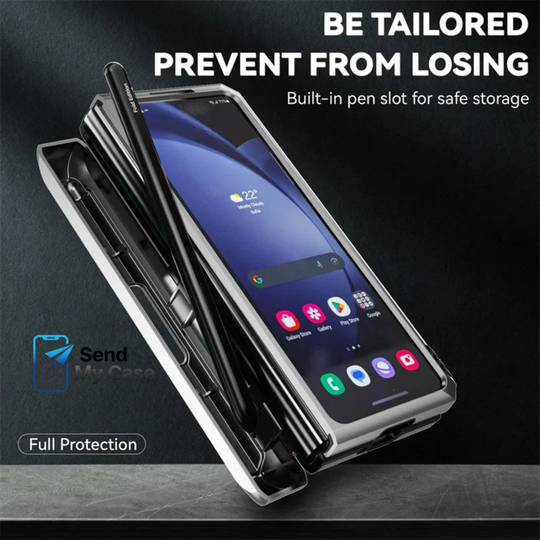 Galaxy Z Fold Rugged Armor Kickstand Case with Camera Cover