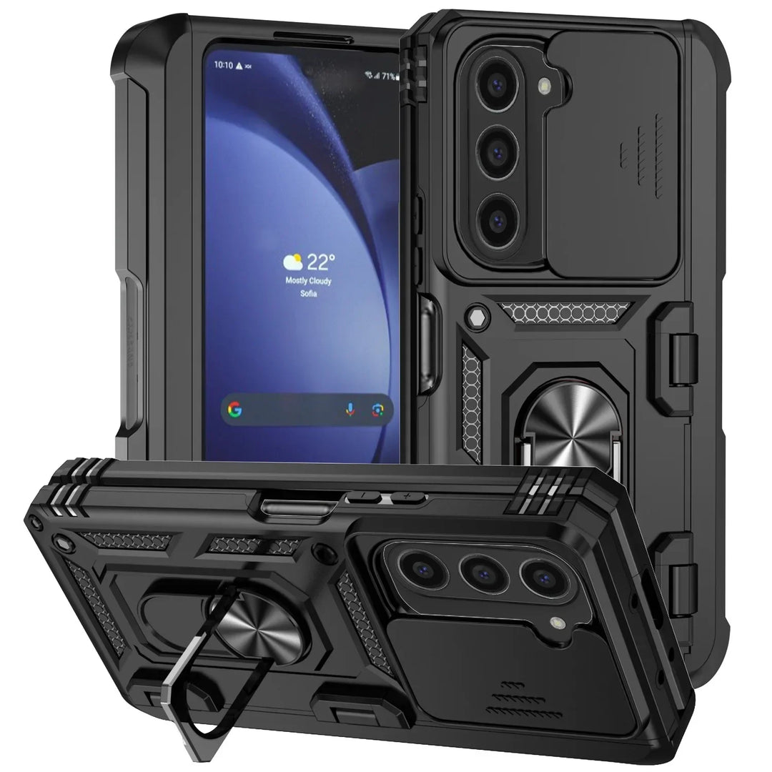Galaxy Z Fold Rugged Armor Kickstand Case with Camera Cover