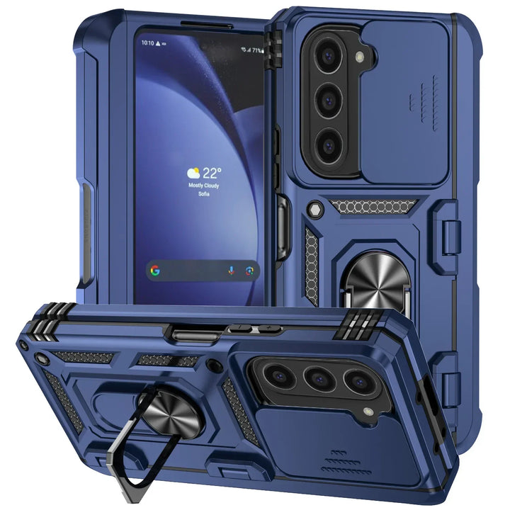 Galaxy Z Fold Rugged Armor Kickstand Case with Camera Cover