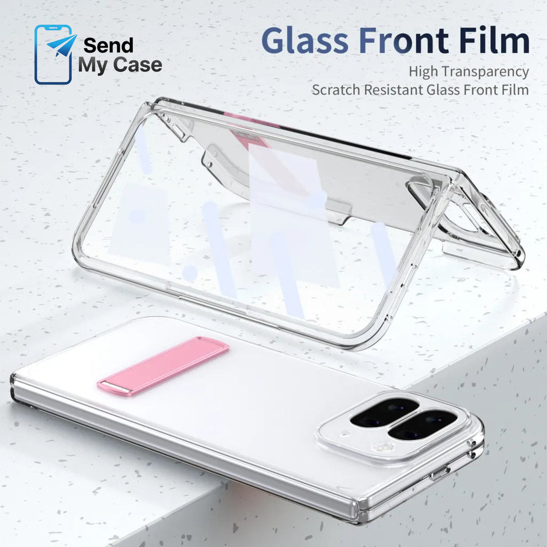 Google Pixel 10 Pro Fold Clear Kickstand Case with Alloy Bracket