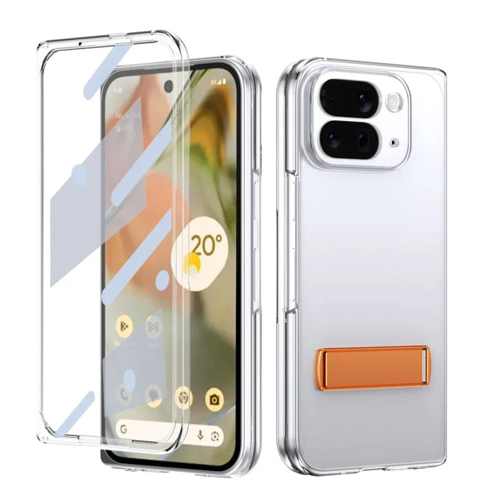 Google Pixel 10 Pro Fold Clear Kickstand Case with Alloy Bracket