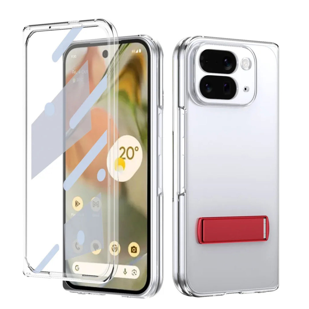 Google Pixel 10 Pro Fold Clear Kickstand Case with Alloy Bracket