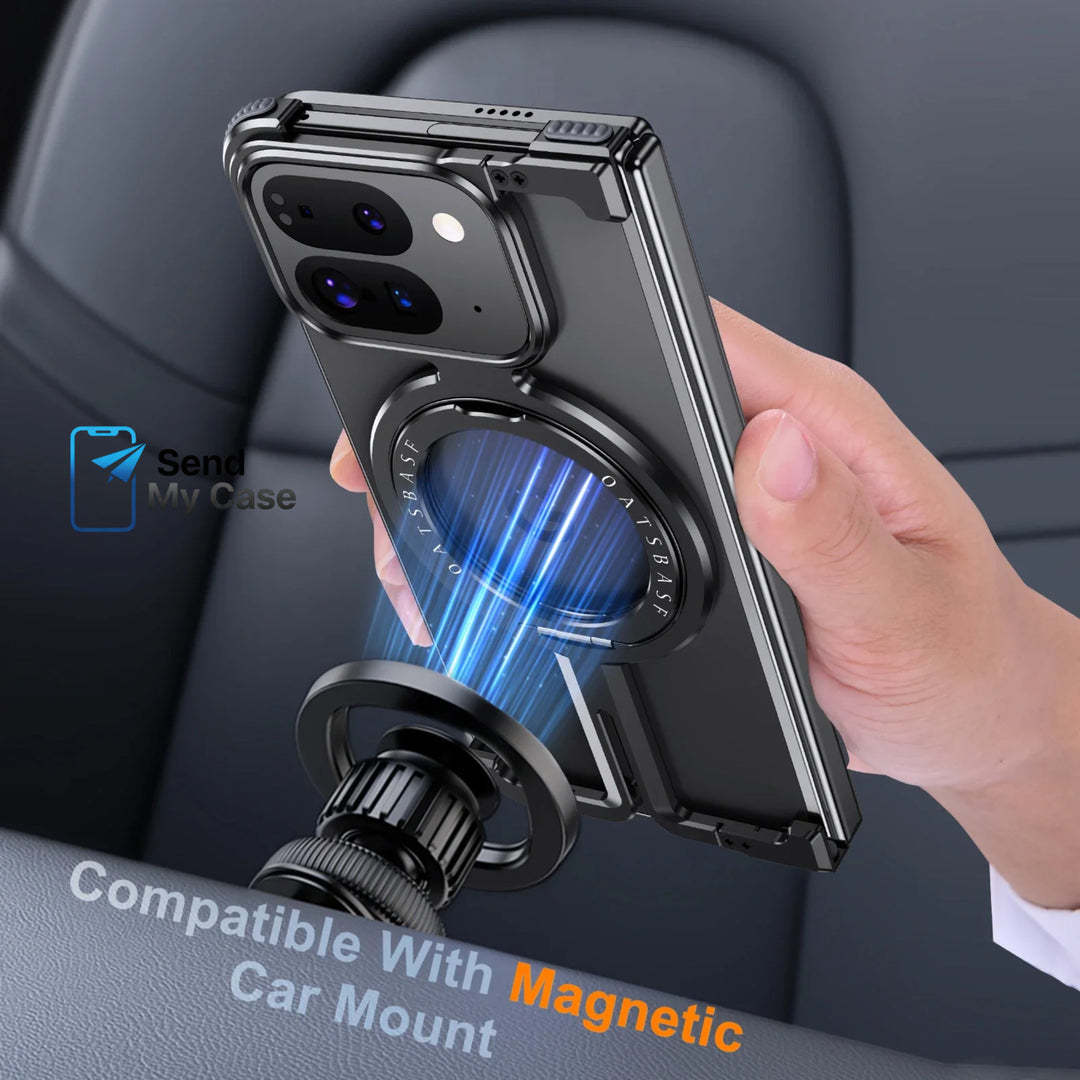 Google Pixel 10 Pro Fold Magnetic Frameless Case with 360° Rotating Stand