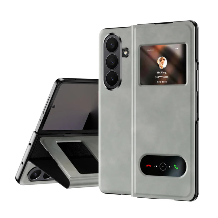 Samsung Galaxy Z Fold 7 Magnetic Leather Smart View Case