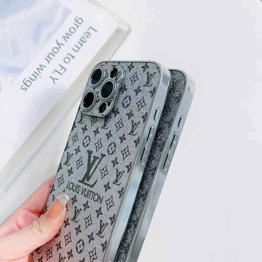 LumièreDorée® – Gold Glitter Monogram Elegance Case
