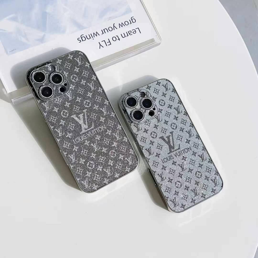 LumièreDorée® – Gold Glitter Monogram Elegance Case