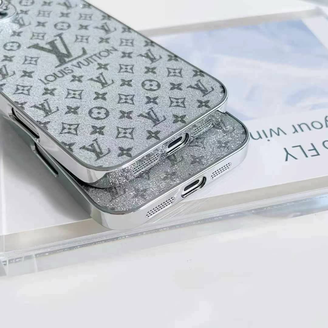 LumièreDorée® – Gold Glitter Monogram Elegance Case