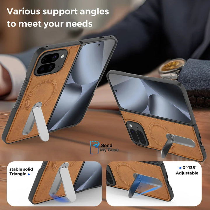 Magnetic Leather Stand Case for Google Pixel 10 Pro Fold