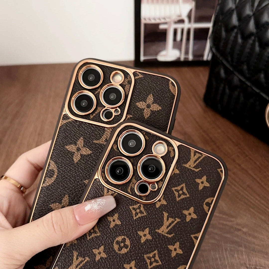 MarqueVerre® - Dual Monogram Luxe LV iPhone Case