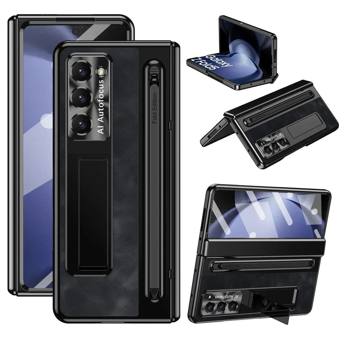 LeatherShield® - Galaxy Z Fold Leather Bracket Pen Holder Case