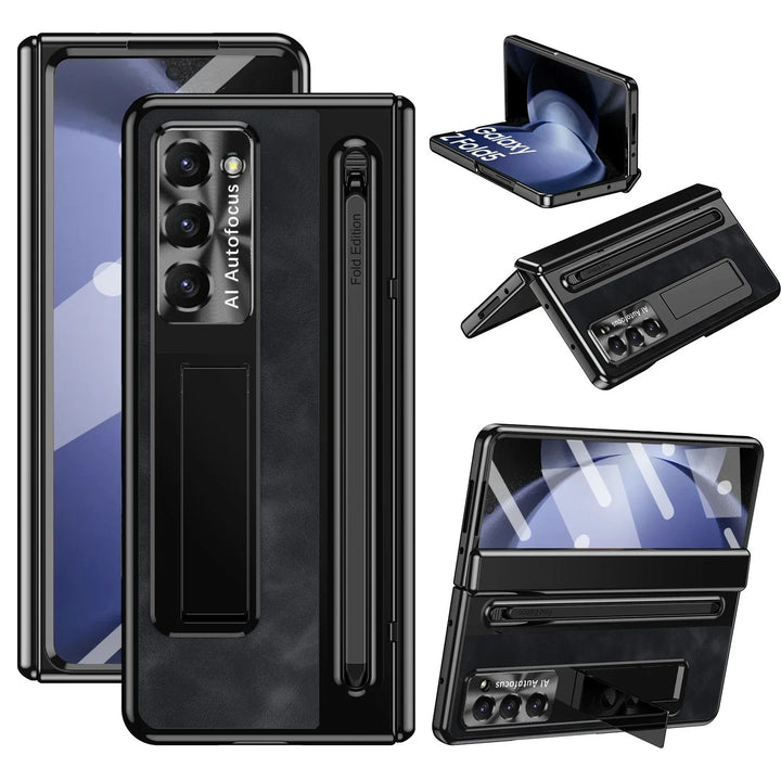 LeatherShield® - Galaxy Z Fold Leather Bracket Pen Holder Case
