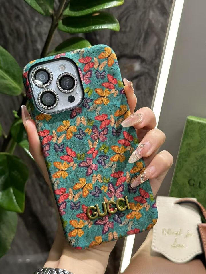 Luxury GG Floral Pattern Phone Case with Gold Logo Accent