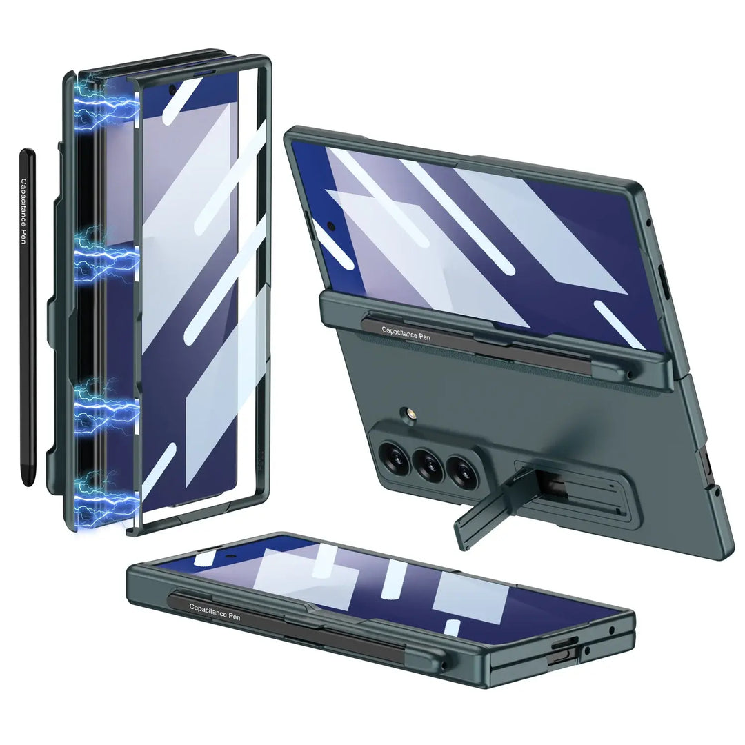 Samsung Galaxy Z Fold 7 case TitanGuard in green with durable hinge protection
