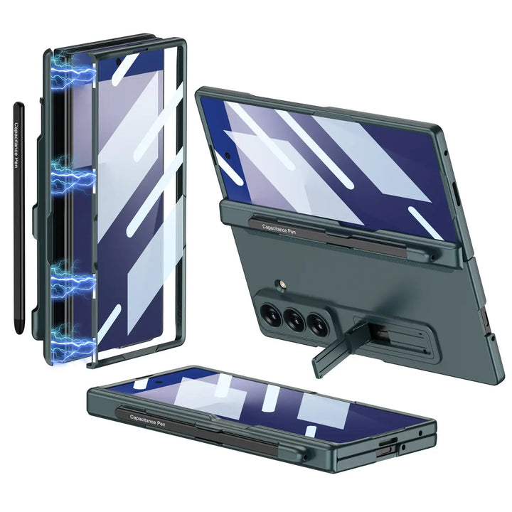 Samsung Galaxy Z Fold 7 case TitanGuard in green with durable hinge protection
