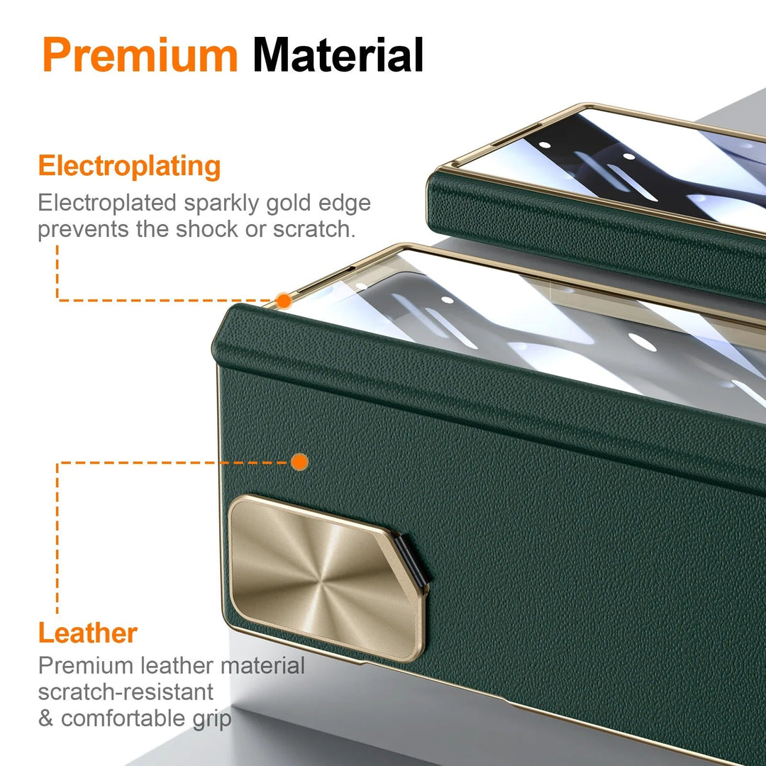 Opus® - Leather Armor Magnetic Hinge Galaxy Z Fold 7 Case