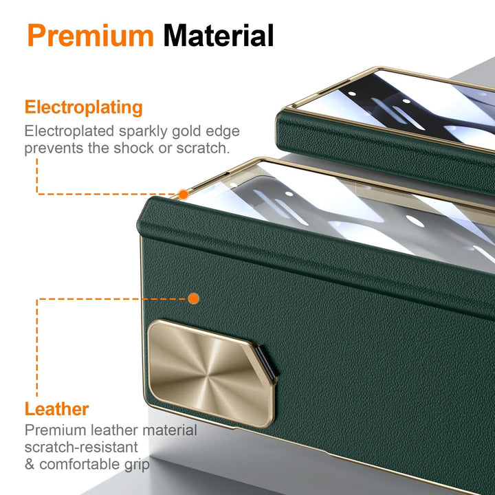 Opus® - Leather Armor Magnetic Hinge Galaxy Z Fold 7 Case