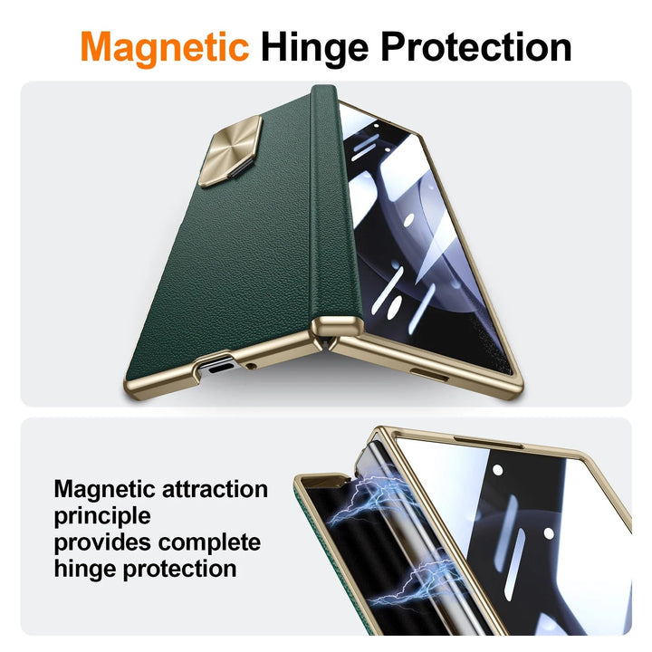 Opus® - Leather Armor Magnetic Hinge Galaxy Z Fold 7 Case