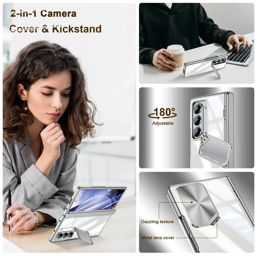Vitra® - Crystal Clear Armor Galaxy Z Fold 7 Case with Stand