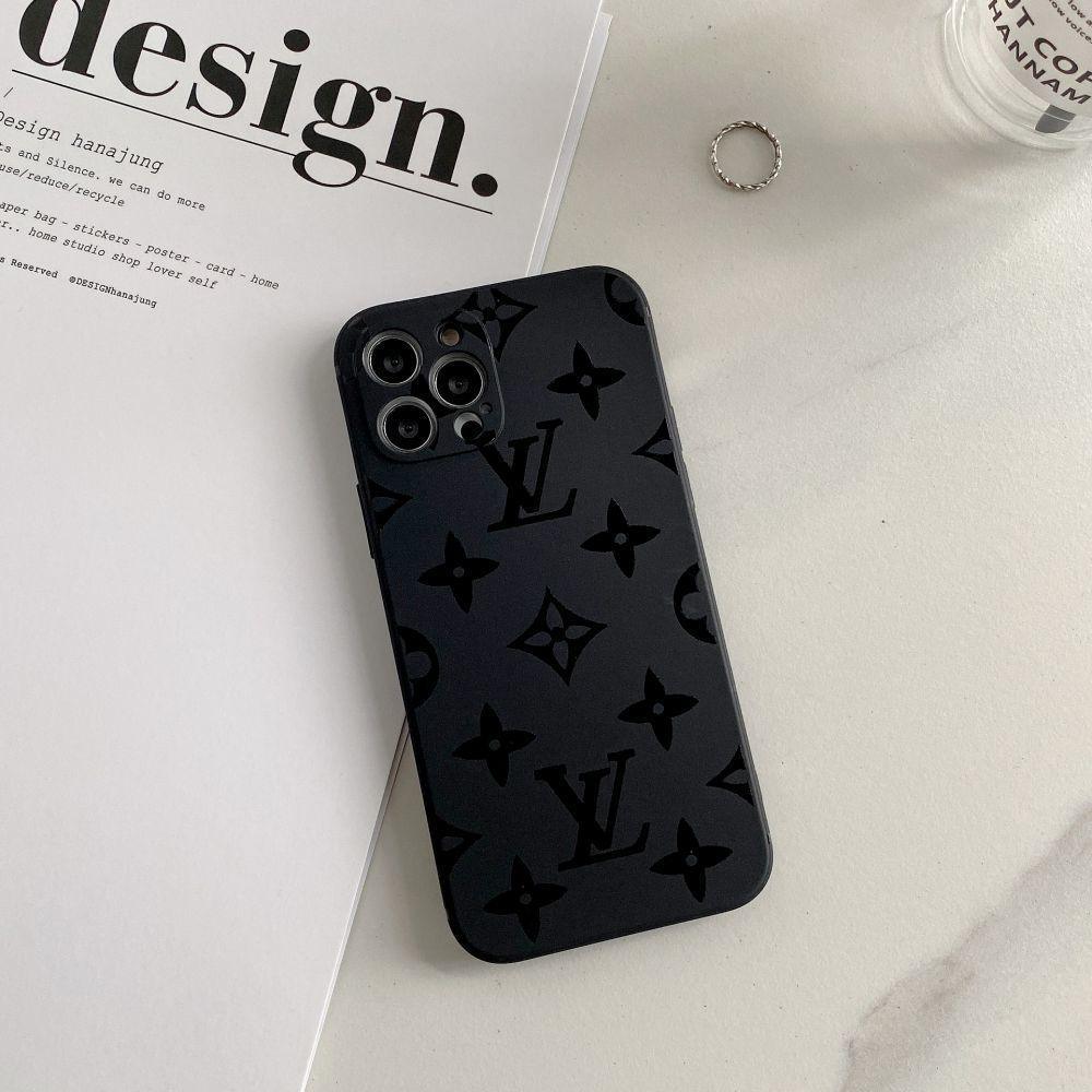 NocturneVault® - Matte Black Monogram Shield LV iPhone Case